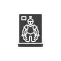 Museum Knight armour vector icon