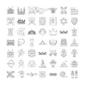 Museum linear icons, signs, symbols vector line illustration set Royalty Free Stock Photo