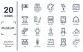 museum linear icon set. includes thin line , antique column, botanical, open, mask, butterfly, geological icons for report,