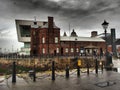 Beautiful view of Liverpool Museum in the rain cloud scene