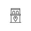 Museum location pin outline icon