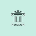 Museum logo Is in a trendy minimal linear style. Vector icon of a Bank building with columns. Simple emblem Royalty Free Stock Photo