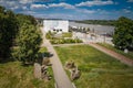 Poland, Warsaw, The Museum of Modern Art photographs the roof of the Copernicus Center