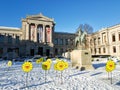 Museum of Fine Arts in Boston with Appeal to the Great Spirit statue and some Tsuji Murakami flowers in a view