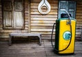 Museum Old gas station pumps. Vintage Fuel Dispenser, outdoor old petrol station in gas station Royalty Free Stock Photo