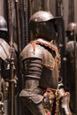 Museum of the Poldis Pezzoli Knights` Hall with samples of medieval weapons and ammunition