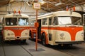 Museum of retro trams, trolleybuses and vintage cars. Prague, Czech Republic