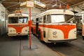 Museum of retro trams, trolleybuses and vintage cars. Prague, Czech Republic