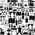 Museum seamless pattern background icon