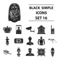 Museum set icons in black style. Big collection of museum vector symbol stock illustration Royalty Free Stock Photo