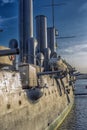 Museum ship Aurora Cruiser. - details Royalty Free Stock Photo