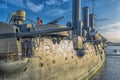 Museum ship Aurora Cruiser. - details Royalty Free Stock Photo