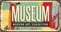 Museum sign with abstract contemporary pattern.