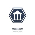 Museum sign icon. Trendy flat vector Museum sign icon on white b