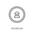 Museum sign linear icon. Modern outline Museum sign logo concept