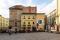 Museum Square in the center of the historic city. Lviv, Ukraine Royalty Free Stock Photo