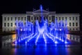 The museum of Szeged at night with fontain Royalty Free Stock Photo