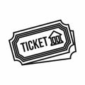 Museum ticket icon, outline style