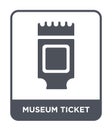 museum ticket icon in trendy design style. museum ticket icon isolated on white background. museum ticket vector icon simple and Royalty Free Stock Photo