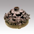 [Museum treasure 23]-Drum Stand With Openwork Coiled Dragon Design bronzeware.Shanghai Museum, China