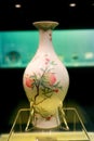 Museum treasure 05~Jingdezhen kiln pink bat peach bottle Ceramics,2.Shanghai Museum,China