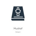 Mushaf icon vector. Trendy flat mushaf icon from religion collection isolated on white background. Vector illustration can be used