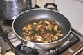 Mushromm in a pan Royalty Free Stock Photo