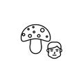 Mushroom, allergic icon. Element of problems with allergies icon. Thin line icon for website design and development, app Royalty Free Stock Photo