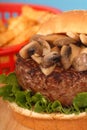 Mushroom burger with french fries