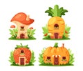 Mushroom, Carrot, Strawberry and Pumpkin Enchanting Fairytale Houses Are Whimsically Designed With Colorful Facades