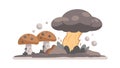 Mushroom Cloud Explosion Vector, vector design Generative AI Royalty Free Stock Photo