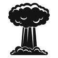 Mushroom cloud icon, simple style