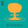 Mushroom cloud nuclear explosion vector icon eps 10. War symbol Royalty Free Stock Photo