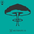 Mushroom cloud nuclear explosion vector icon eps 10. War symbol Royalty Free Stock Photo