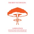 Mushroom cloud nuclear explosion vector icon eps 10. War symbol Royalty Free Stock Photo