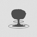 Mushroom cloud nuclear explosion vector icon eps 10. War symbol Royalty Free Stock Photo