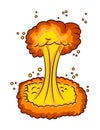 Mushroom cloud, nuclear explosion, vector symbol icon design. Royalty Free Stock Photo