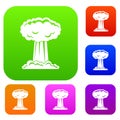 Mushroom cloud set color collection