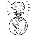 Mushroom cloud sketch Royalty Free Stock Photo