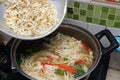 Mushroom curry with ant larvae 2 Royalty Free Stock Photo