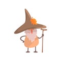 Mushroom Desguised As Beardy Wise Man, Part Of Vegetables In Fantasy Disguises Series Of Cartoon Silly Characters