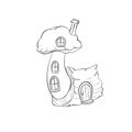 Mushroom fairy house cartoon coloring page
