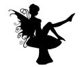 Mushroom Fairy Silhouette Vector Royalty Free Stock Photo