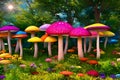 Mushroom Fantasy in Magical forest