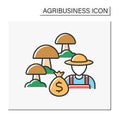 Mushroom farming color icon