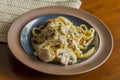 Mushroom Fetuccine Alfredo Royalty Free Stock Photo