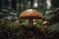 Mushroom forest autumn fall. Generate Ai