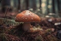 Mushroom forest autumn. Generate Ai