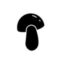 Mushroom forest vector icon solid black EPS 10.... Champignon flat illustration. Farm market product. Vegetarian food... Fresh