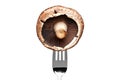 Mushroom on a fork isolated on white Royalty Free Stock Photo